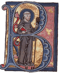 Bernhard von Clairvaux – Darstellung aus einer hochmittelalterlichen Handschrift